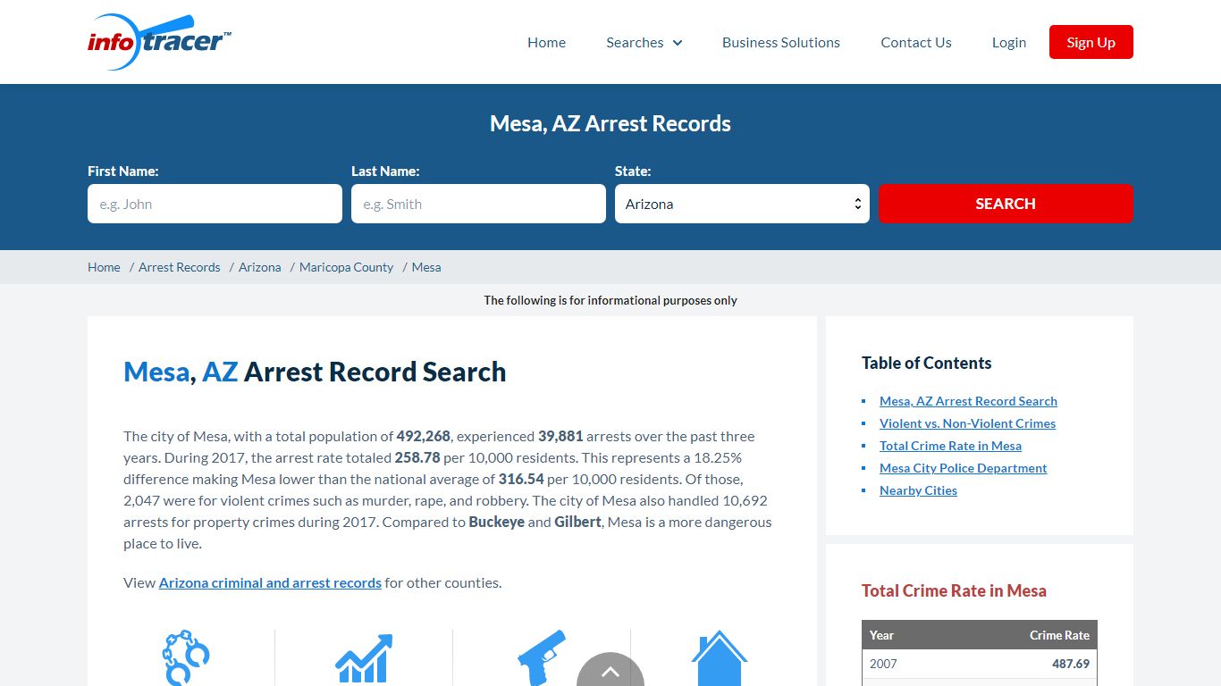 Search Mesa, AZ Criminal & Arrest Records Online - InfoTracer