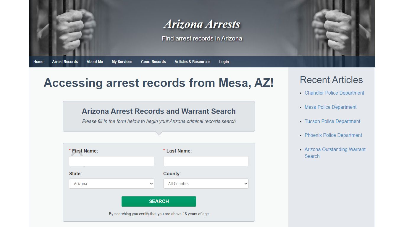 Mesa, AZ Warrant Search and Arrest Records - Arizona Arrests